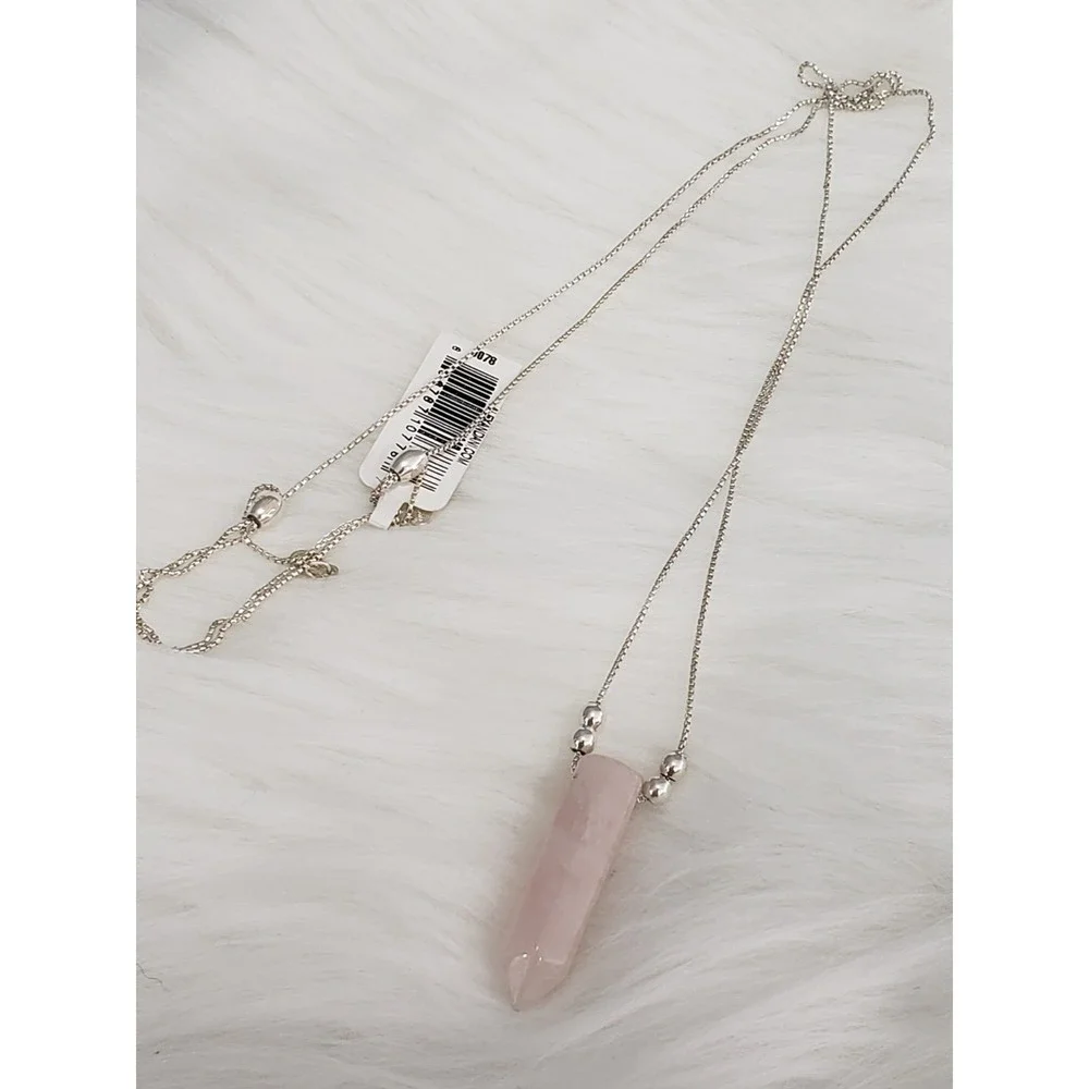 Alex & Ani Earth Sultry Natural Rose Quartz Sterling Silver Adjustable Necklace